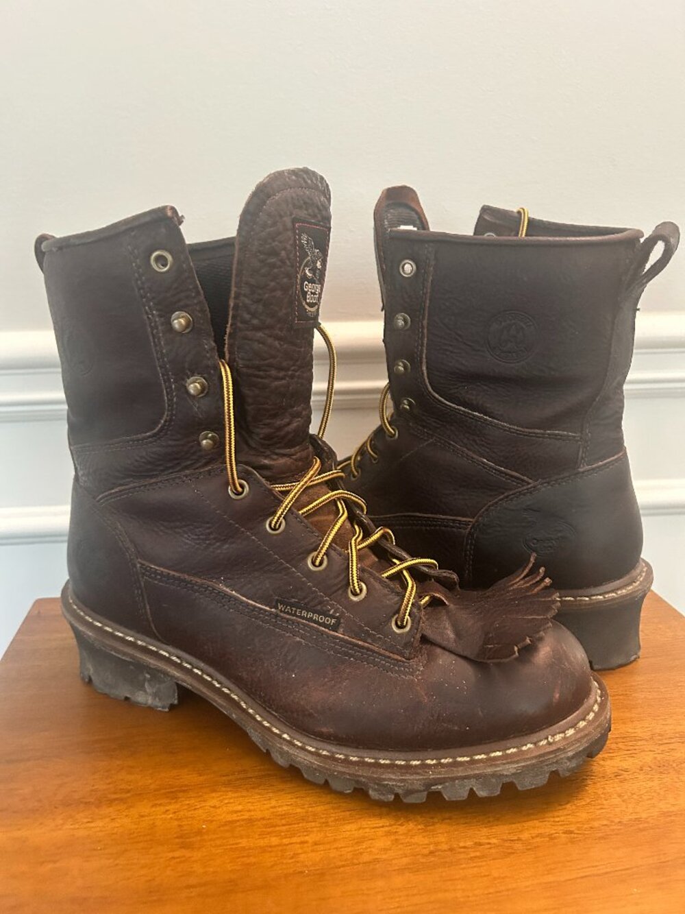 Georgia Boot Leather Logging Boots Mens brown G7113